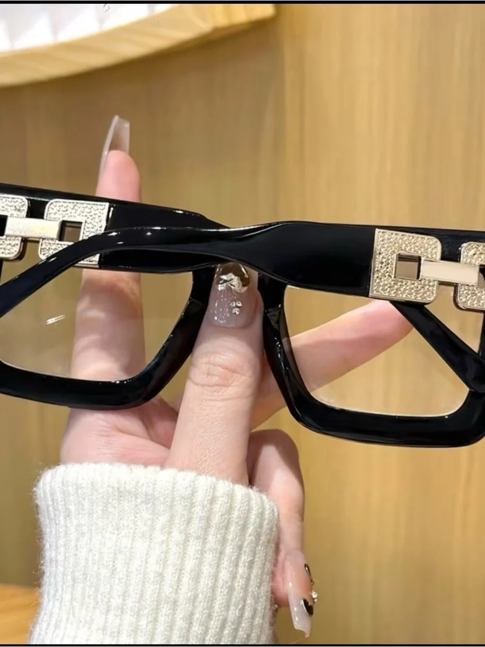 New Women’s Classic Oversized Black Square Glasses